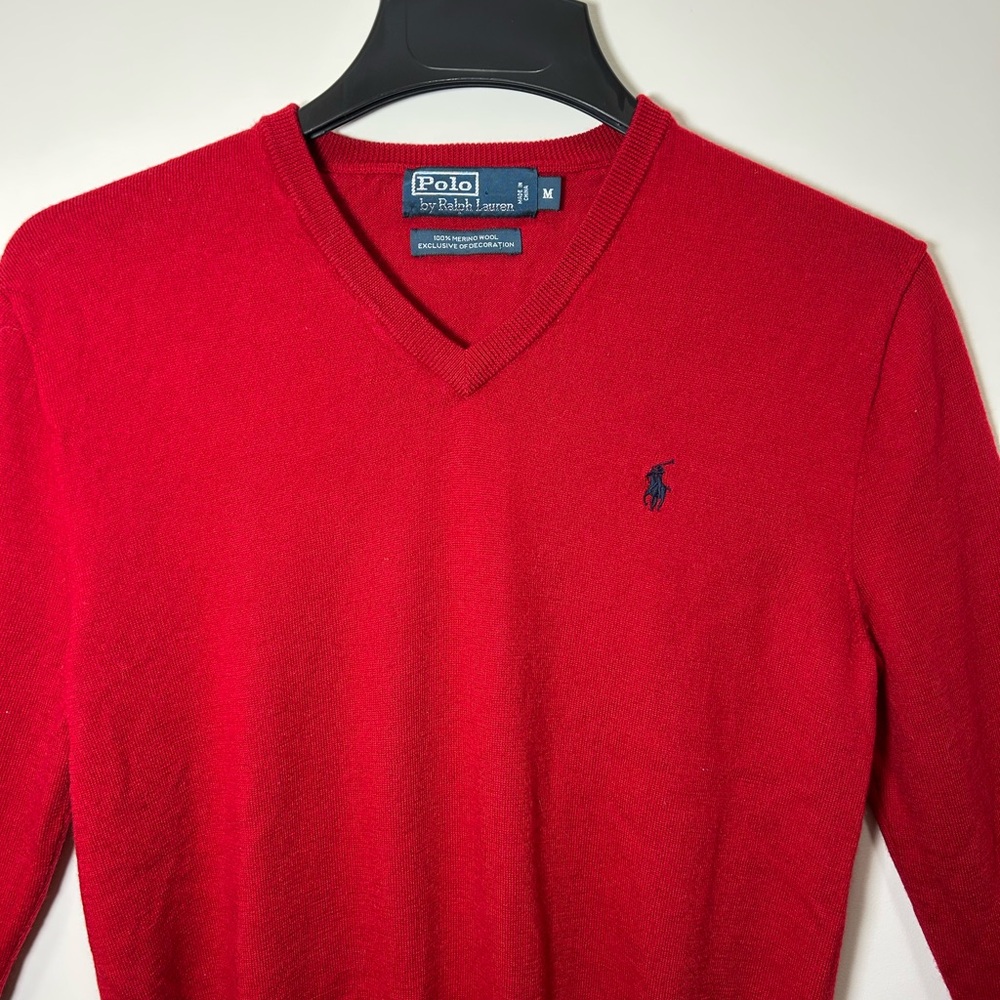 Vintage Polo Ralph Lauren Red Wool Sweater - Picture 2 of 3